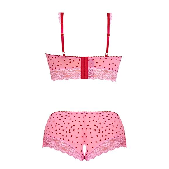 DEMI BRA & SPLIT-CROTCH SHORT PINK PLUS SIZE 1-3X MAGIC SILK TICKLED PINK - Picture 6 of 8